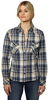 Rokker Ventura Dames Flanel Shirt,  blauw,  afmeting XL voor vrouw