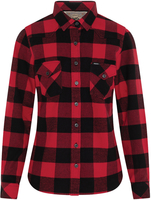Rokkker Denver Dames Overhemd,  zwart-rood,  afmeting XL voor vrouw