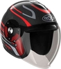 Roof Voyager Arrow Carbon Jet Helm Zwart Rood XL