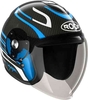 Roof Voyager Arrow Carbon Jet Helm Zwart Wit Blauw 2XL