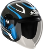 Roof Voyager Arrow Carbon Jet Helm,  zwart-wit-blauw,  afmeting L