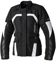RST Alpha 5 waterdichte dames motorfiets textiel jas,  zwart-wit,  afmeting M voor vrouw