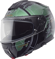 Schuberth C5 Globe Opklapbare helm,  zwart-groen,  afmeting XL voor man