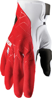 Thor Draft Motorcross handschoenen,  wit-rood,  afmeting L