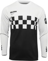 Thor Hallman Differ Cheq Motorcross Trui,  zwart-wit,  afmeting M
