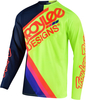 Troy Lee Designs SE Pro Air Tilt Motorcross Jersey,  blauw-geel,  afmeting XL
