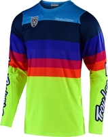 Troy Lee Designs SE Pro Mirage Motocross Jersey,  blauw-geel,  afmeting 2XL