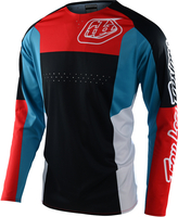 Troy Lee Designs SE Pro Quattro Motorcross Jersey,  zwart-rood-blauw,  afmeting M