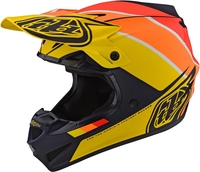 Troy Lee Designs SE4 Beta MIPS Motorcross Helm,  rood-geel-oranje,  afmeting 2XL