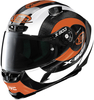 X-Lite X-803 RS Ultra Carbon Hattrick Helm,  zwart-wit-oranje,  afmeting S voor man