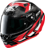 X-Lite X-803 RS Ultra Carbon Motomaster Helm,  zwart-wit-rood,  afmeting XL