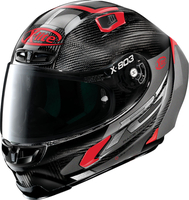 X-Lite X-803 RS Ultra Carbon Skywarp Helm,  zwart-rood,  afmeting S