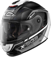 X-lite X-903 Ultra Carbon Cavalcade N-Com Helm Zwart Wit Zilver XL