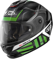 X-Lite X-903 Ultra Carbon Cheyenne N-Com Helm,  zwart-groen,  afmeting M