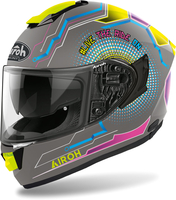 Airoh ST 501 Power,  integraalhelm,  kleur: Mat Grijs/Neon-Geel/Pink/Blauw,  maat: XS