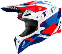Airoh Wraaap Feel,  kruishelm,  kleur: Rood/Wit/Blauw,  maat: L