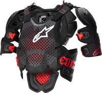 Alpinestars A-10 V2,  borstbeschermer Niveau-2,  kleur: Donkergrijs/Zwart/Rood,  maat: XS/S