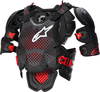 Alpinestars A-10 V2,  borstbeschermer Niveau-2,  kleur: donkergrijs/zwart/rood,  maat: XXL