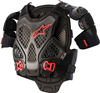 Alpinestars A-6,  protector vest,  kleur: Zwart/Donkergrijs/Rood,  maat: M/L