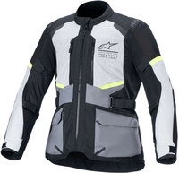 Alpinestars Andes Air,  textieljas Drystar,  kleur: Lichtgrijs/Donkergrijs/Zwart/Neon-Geel,  maat: XL