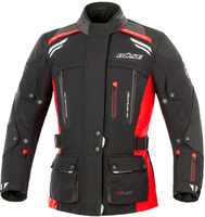 Büse Highland,  textiel jas vrouwen,  kleur: zwart/rood,  maat: 36