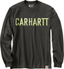Carhartt Workwear Logo,  lange mouw,  kleur: donkergrijs/lichtgroen,  maat: M