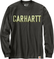 Carhartt Workwear Logo,  lange mouw,  kleur: donkergrijs/lichtgroen,  maat: XL