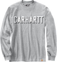 Carhartt Workwear Logo,  lange mouw,  kleur: Lichtgrijs/Wit,  maat: M