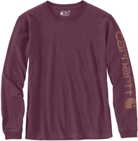 Carhartt Workwear Logo,  lange mouw vrouwen,  kleur: Donkerrood (V27),  maat: XS