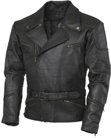 GMS-Moto Classic,  leren jack,  kleur: zwart,  maat: 10XL
