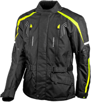 GMS-Moto Dayton,  textieljas waterdicht,  kleur: Zwart/Neon-Geel,  maat: XL