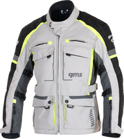 GMS-Moto Everest 3in1,  waterdicht textieljack,  kleur: Lichtgrijs/Zwart/Neon-Geel,  maat: 6XL