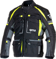 GMS-Moto Everest 3in1,  waterdicht textieljack,  kleur: Zwart/Grijs/Neon-Geel,  maat: 6XL