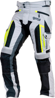 GMS-Moto Everest,  stoffen broek waterdicht,  kleur: Lichtgrijs/Zwart/Neon-Geel,  maat: 5XL