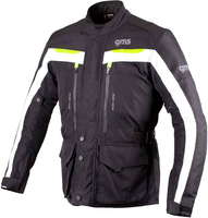 GMS-Moto Gear,  textieljas waterdicht,  kleur: Zwart/Wit/Neon-Geel,  maat: XXL