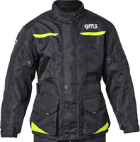 GMS-Moto Gear,  textieljas waterdicht kinderen,  kleur: Zwart/Neon-Geel,  maat: 152