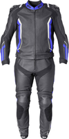 GMS-Moto GR-1,  leren pak 2st.,  kleur: Zwart/Blauw/Wit,  maat: 52