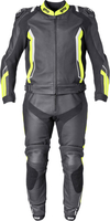 GMS-Moto GR-1,  leren pak 2st.,  kleur: Zwart/Geel/Wit,  maat: 52