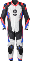 GMS-Moto GRC-1,  leren pak 1st.,  kleur: Zwart/Wit/Rood/Blauw,  maat: 48