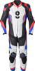 GMS-Moto GRC-1,  leren pak 1st.,  kleur: Zwart/Wit/Rood/Blauw,  maat: 58