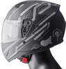 GMS-Moto Hexago Graphic,  integraalhelm,  kleur: Mat Zwart/Grijs,  maat: M