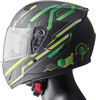 GMS-Moto Hexago Graphic,  integraalhelm,  kleur: Mat Zwart/Groen,  maat: XL