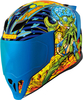 Icon Airflite Bugoid Blitz,  integraalhelm,  kleur: Blauw/Geel/Groen,  maat: L