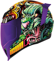 Icon Airflite Cat Scratch Fever 23,  integraalhelm,  kleur: Lichtblauw/Geel/Zwart/Violet,  maat: XXL