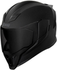 Icon Airflite Dark,  integraalhelm,  kleur: Mat-Zwart,  maat: XS