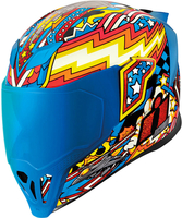 Icon Airflite Flyboy,  integraalhelm,  kleur: blauw/oranje/rood,  maat: L