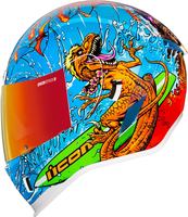 Icon Airform Dino Fury,  integraalhelm,  kleur: Lichtblauw/Oranje/Rood,  maat: L