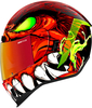 Icon Airform Manik r,  integraalhelm,  kleur: Rood/Zwart/Wit/Neon-Groen,  maat: L
