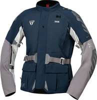 IXS Venture-STX 1.0,  waterdicht textieljack,  kleur: Donkerblauw/Grijs/Lichtgrijs,  maat: S