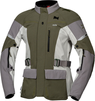 IXS Venture-STX 1.0,  waterdichte dames textieljas,  kleur: Olijf/Grijs/Lichtgrijs,  maat: 3XL